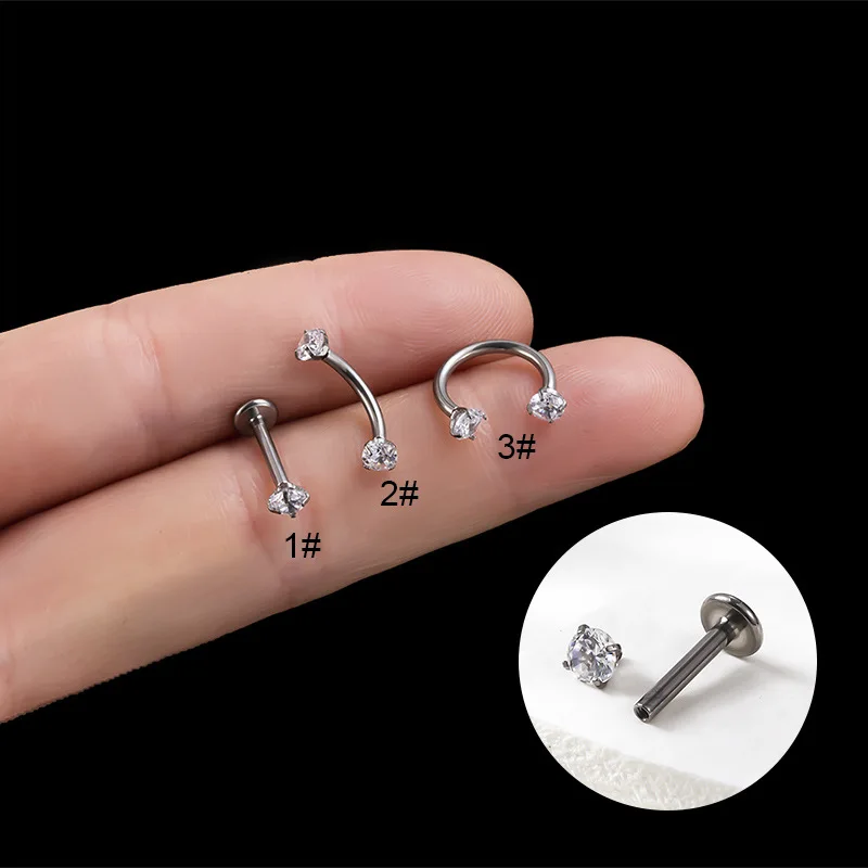 

10Pcs F136 Titanium Piercing Eyebrow Stud Rings Horseshoe Circular Curved Barbell Bananabell Labret Stud Body Jewelry Wholesale