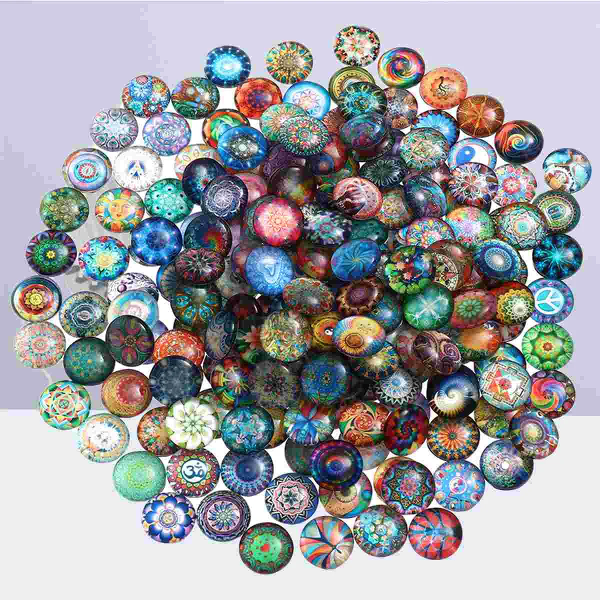 

Mosaic Cabochons Tiles Round Glass Tile Dome Jewelry Beads Making Crafts Flatback Half Gemstone Mixed Diy Earring Cover Bead