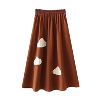 japanese kawaii cloud midi skirt women aesthetic vintage elastic high waist a line casual summer fashion 2022 long skirts