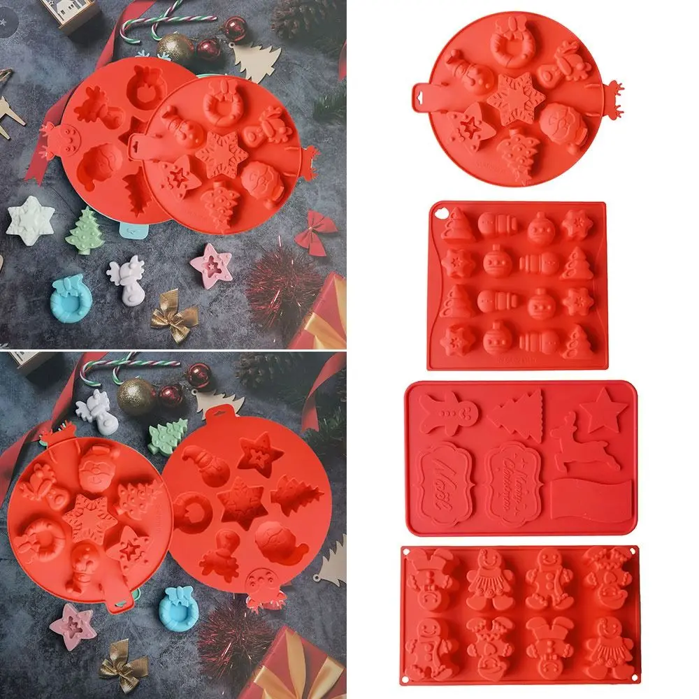 

Candy House Socks Gloves Gifts Box Santa Claus Tree Christmas Theme Chocolate Cake Mold Silicone Mold Christmas Snowman