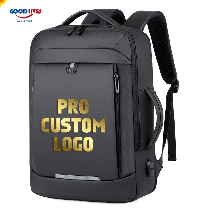 2022 New Male Business Portable Backpack With USB Water Resistant Laptop Back Pack Pro Custom Logo Black Bagpack Men