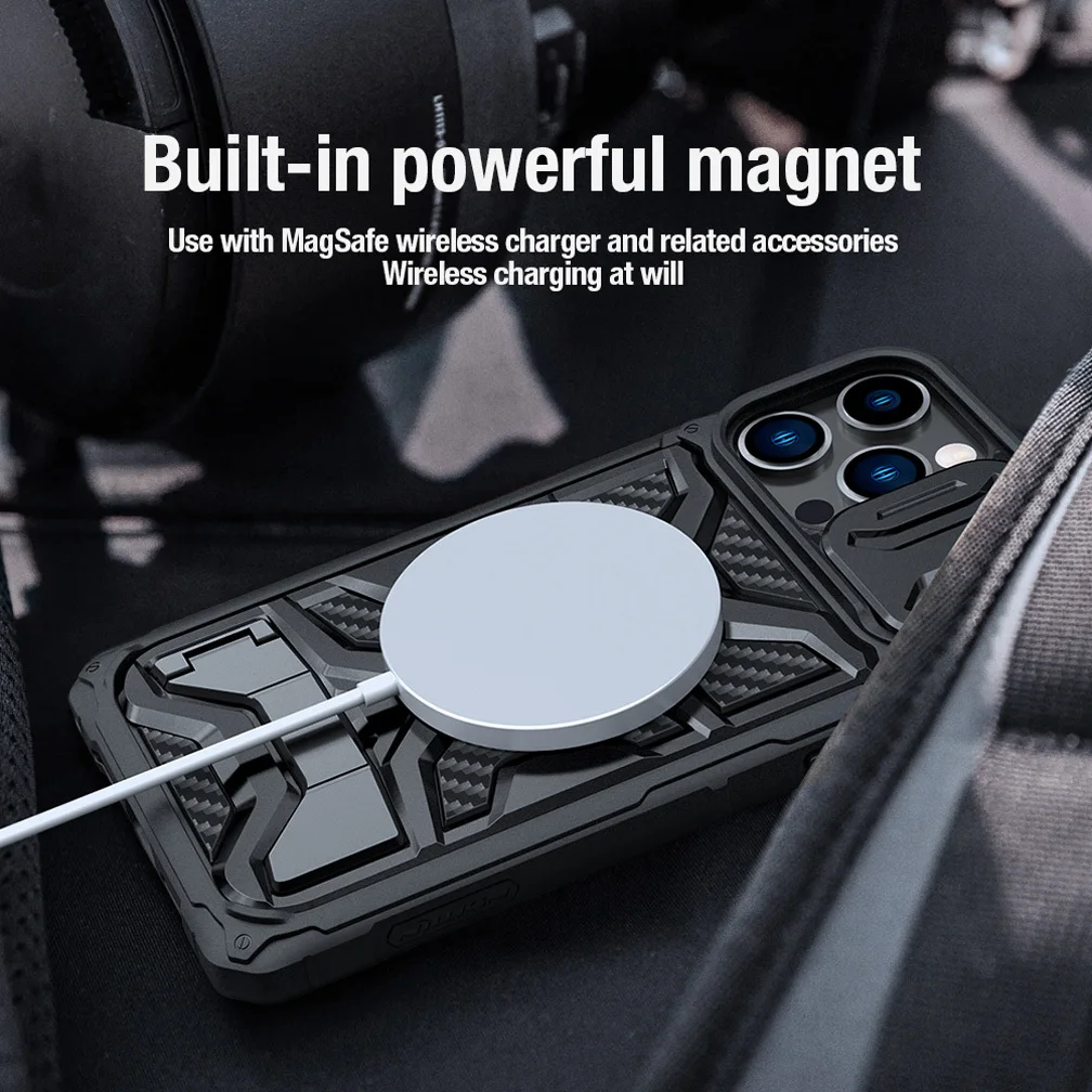 For iPhone 14 Pro Max Case Nillkin Adventurer Pro Magnetic Case With Holder Sliding Camara Cover For iPhone 14 Pro /14 Plus Case