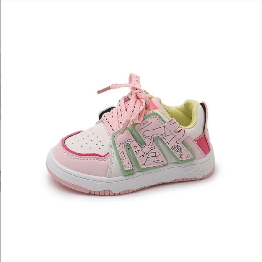 2023 Autumn New Style Graffiti Casual Shoes For Boys Girls Medium Large Baby Basketball Shoes