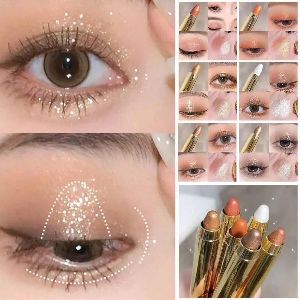 

Double Head Diamond Eyeshadow Stick Glitter Pearly Pen Brightening Matte Eyeshadow Cosmetics Silkworm Highlighter Lying Mak R0V3