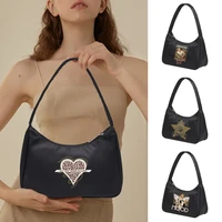 underarm bags women handbags zipper shoulder pouch all match youth commute organizer bags clutch leopard lettern pattern