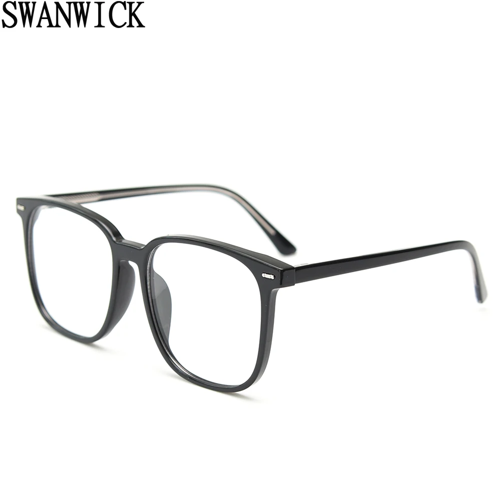 

Очки Swanwick tr90 для мужчин и женщин, Квадратные прозрачные линзы, ацетатные аксессуары для мужчин и женщин, большая прозрачная зеленая оправа, ...