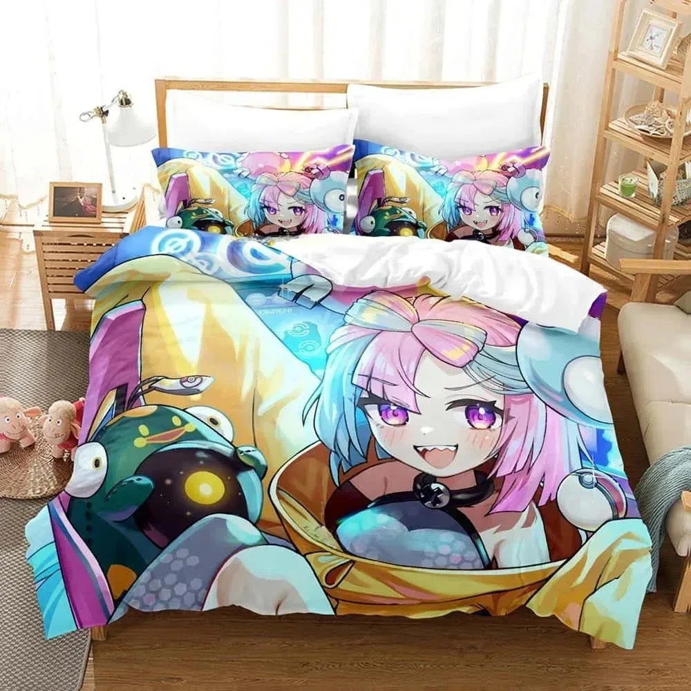 Anime Kawaii Girs Iono Bedding Set Single Twin Full Queen King Size Bed Adult Kid Bedroom Duvet cover Sets For Home Textiles