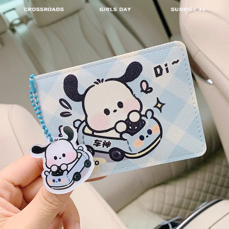 

Новинка, Kawaii Sanrioed, идентификационная карточка для водительского удостоверения, мультяшный Чехол для автомобильного водительского удостоверения, защитная обложка для карт