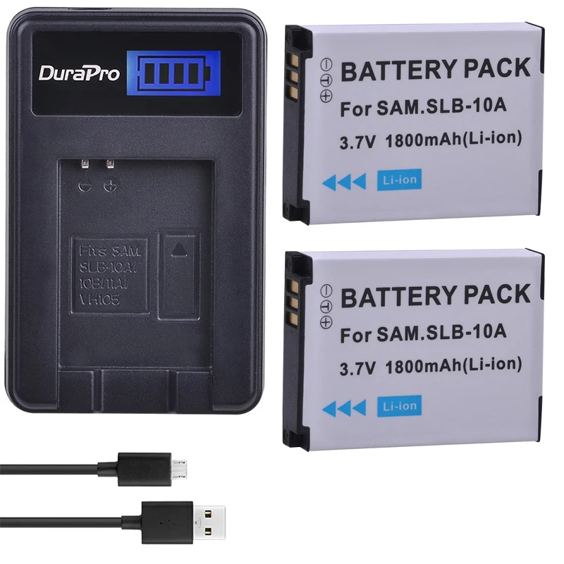 1800 мАч SLB-10A SLB 10A SLB10A Аккумулятор для камеры + ЖК-зарядное устройство Samsung EX2F WB150F WB250F