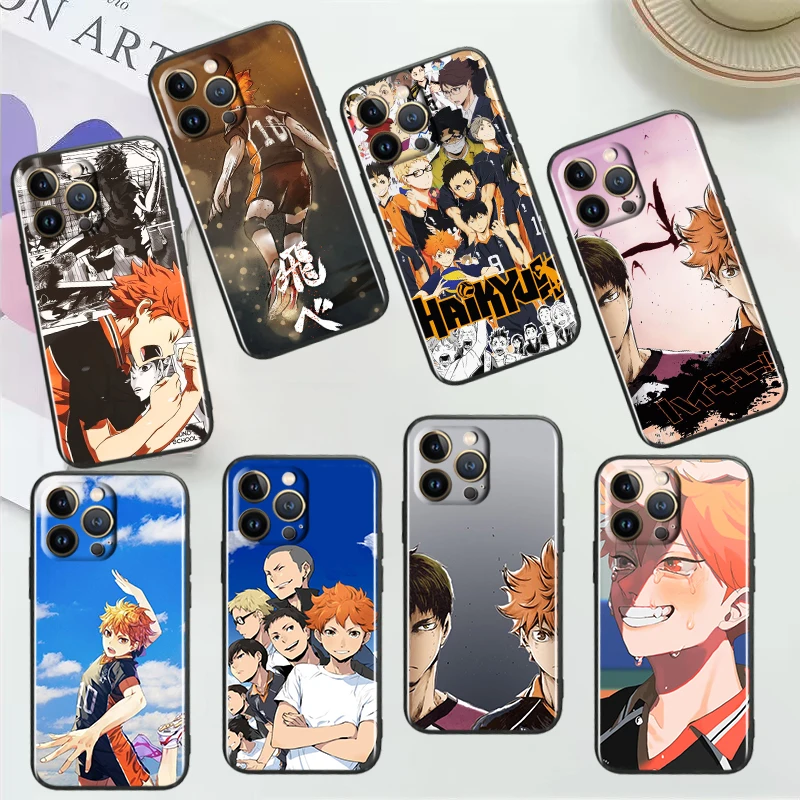 

Anime Volleyball Haikyuu For Apple iPhone 14 13 12 11 Mini XS XR X Pro MAX 8 7 Plus SE 2020 Black Phone Case Cover