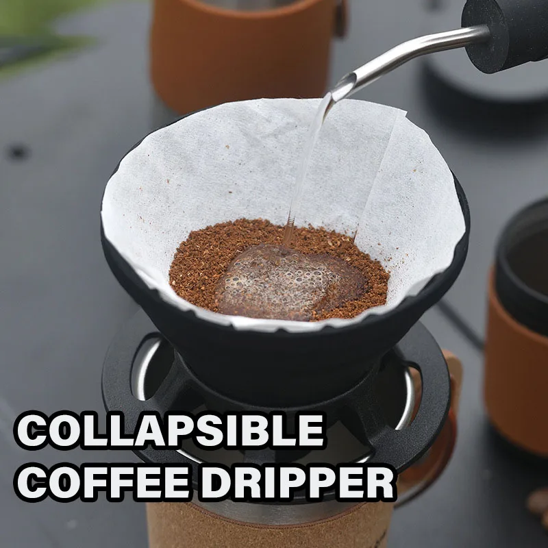 

Reusable Portable Foldable Coffee Filter Food-grade Silicone Coffee Filter Plastic Cup Holder Pour Holder Coffee Dripper