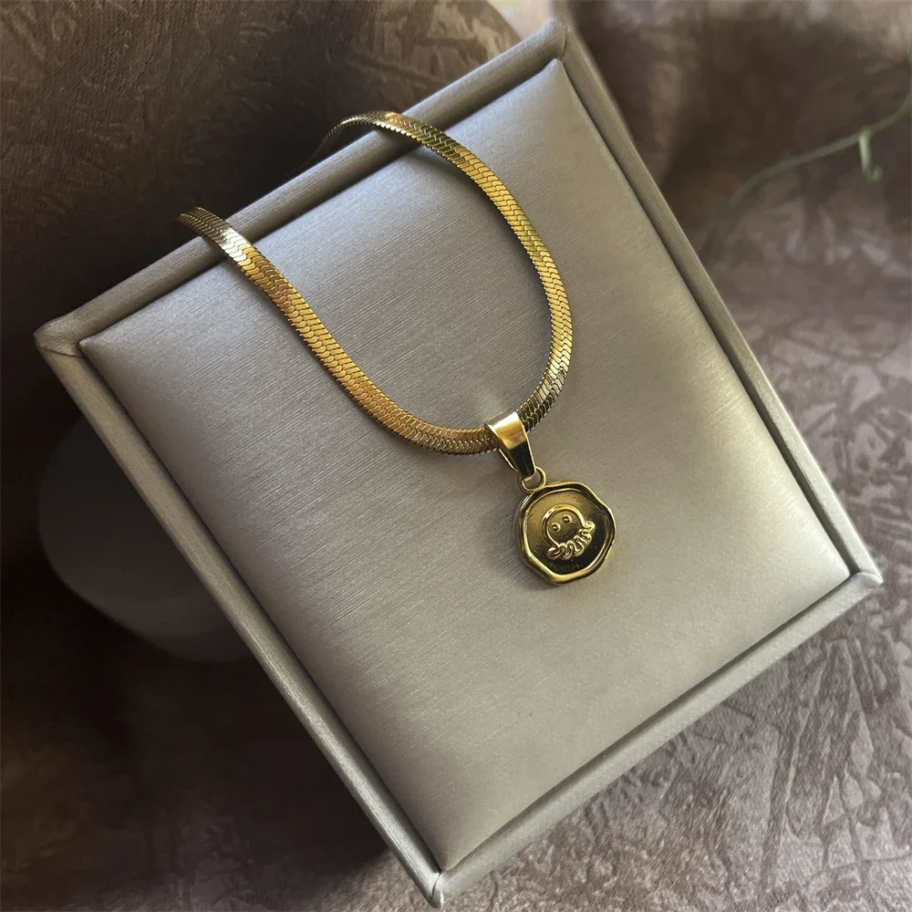 Ожерелье из нержавеющей стали осьминог медуза эстетическое ожерелье простое