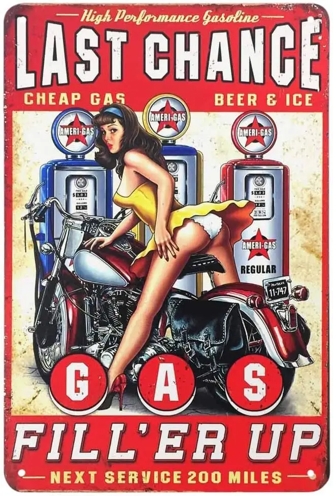 Оловянная вывеска AOYEGO Pin Up крутые женщины на мотоцикле газовая заполняющая