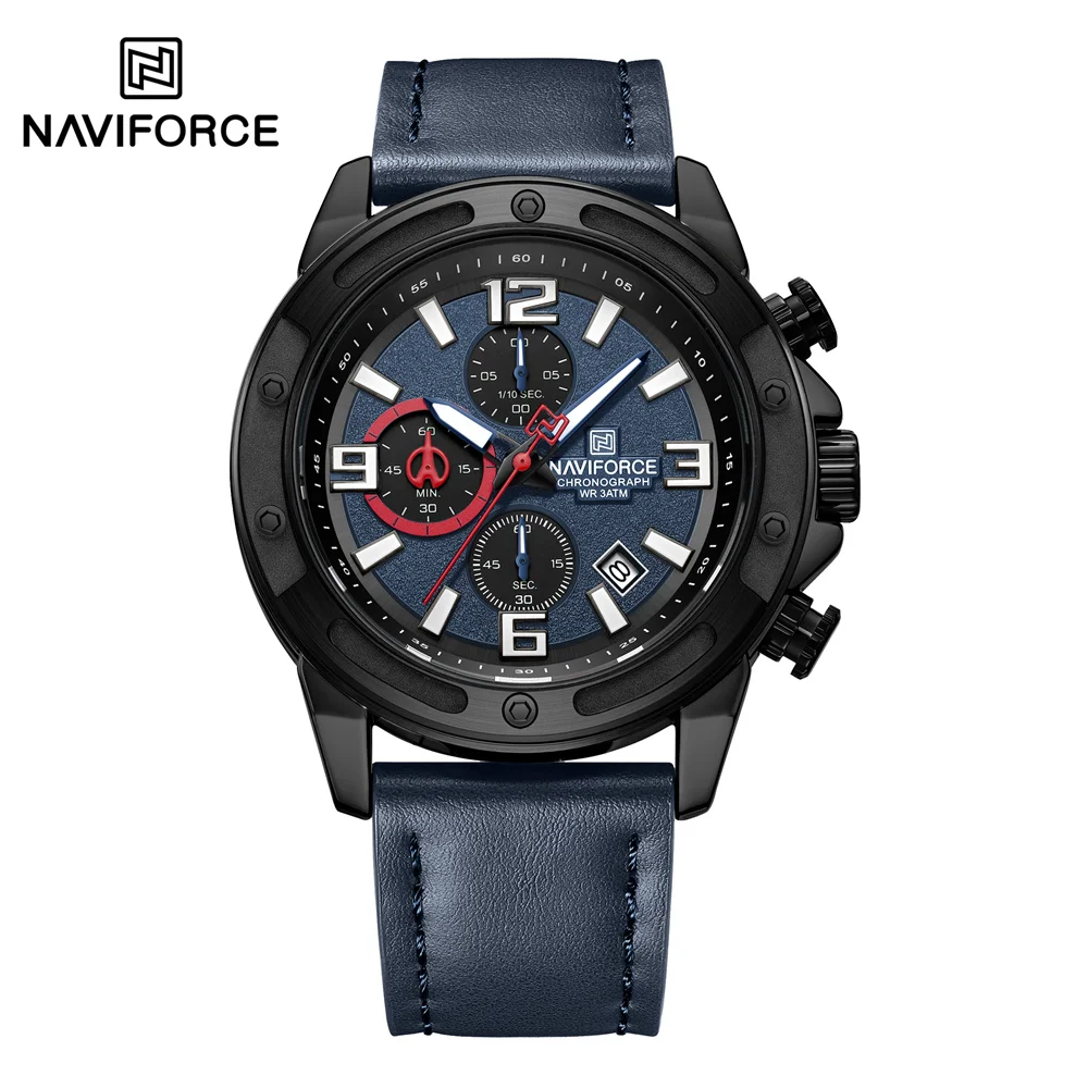 Фото Naviforce 8074, мужские спортивные кварцевые часы, многофункциональный хронограф, уличные водонепроницаемые наручные часы со стрелками, Relogio Masculino №1