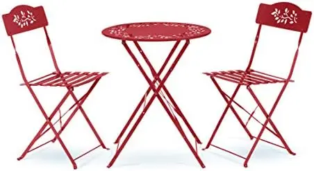 

Bistro Set, Table 24" L x 24" W x 28" H Chair 17" L 18" W x 33" H, Red Sillas para barra de cocina Chair for dining table Wood