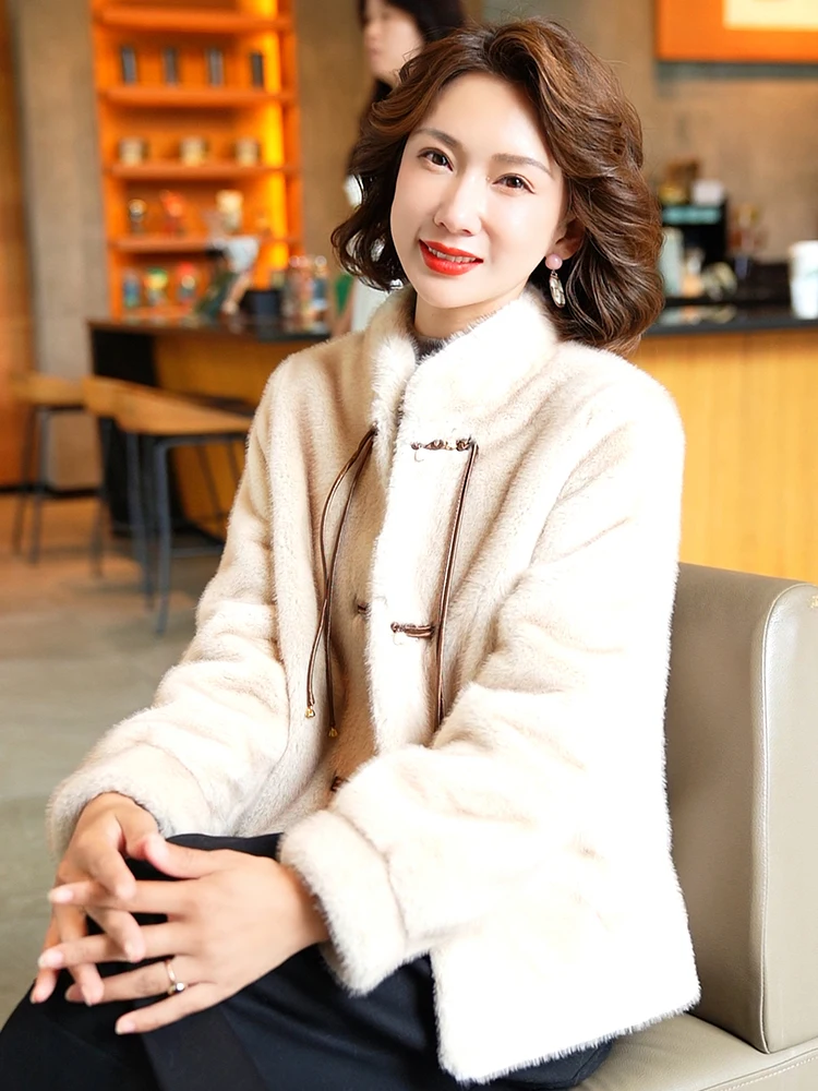 Haining шуба женская из искусственного норкового меха 2024 зимняя новая мода