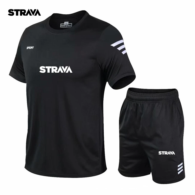 

Костюм для велоспорта STRAVA мужской, летняя одежда для велоспорта, спортивная одежда из 2 предметов, уличные шорты, велосипедные брюки, быстро...