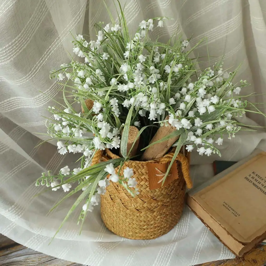 

Artificial Bellflower Grass Bouquet Simulation Silk Flower Bouquet Home Table Wedding party festival Centerpiece Fake Plant