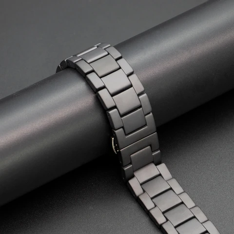 Ремешок керамический для смарт-часов, роскошный браслет для Samsung galaxy 3 watch 46 мм 42 мм gear s3 active 2 40 44 мм, 20 мм 22 мм