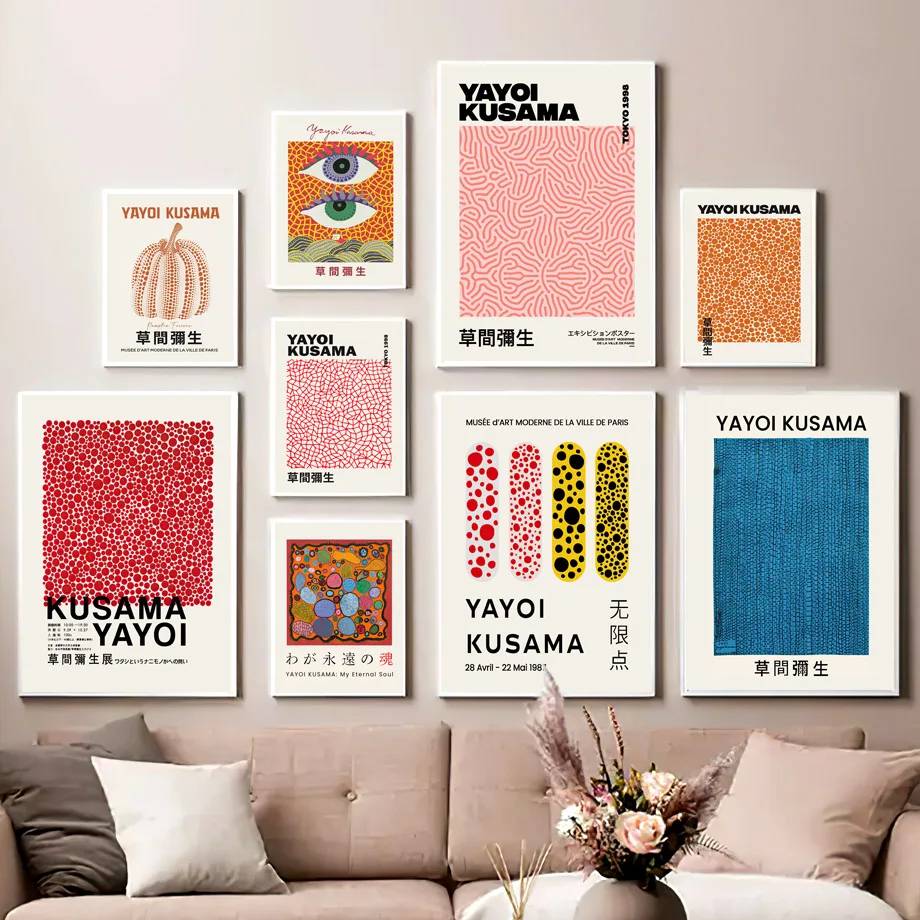

Yayoi Kusama Pumpkin Canvas Art Nordic Posters Prints Wall Art Canvas Painting Wall Pictures for Living Surrealism Room Decor
