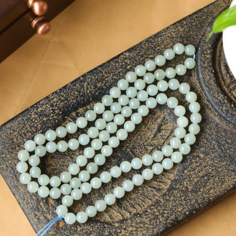 Hetian Jade Qiemo голубые бусины 108 Qinghai материал 8 мм прозрачная вода