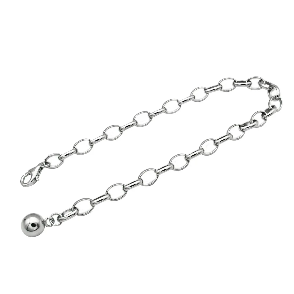 

Hemiston 925 Sterling Silver O shape Fashion Bracelets Small Bell Charms Link Chain Lucky Jewelry Thomas TS Women Gift