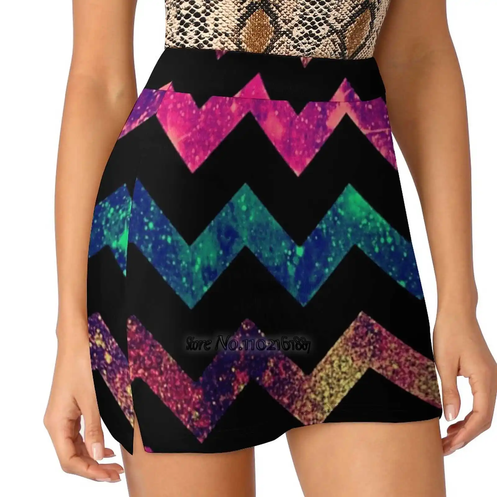 

Waves Tennis Golf Skirt Sexy A-Line Harajuku Shorts Skirt With Phone Pockets Skort Art Fantasy Style Young Fashion Ladies Short