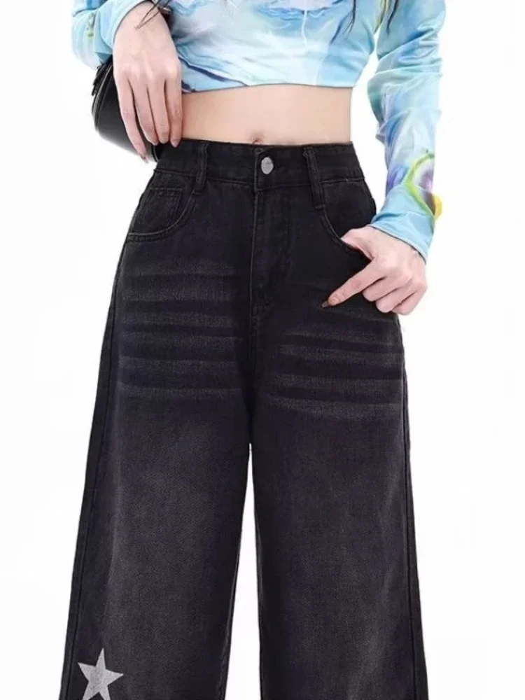 Джинсы со звездным дизайном женские осенние американские ретро пряные уличные
