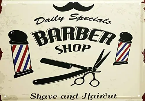 

Tin Sign Office Workshop Barbershop Vintage Vintage Style Metal Sign 8X12 inch