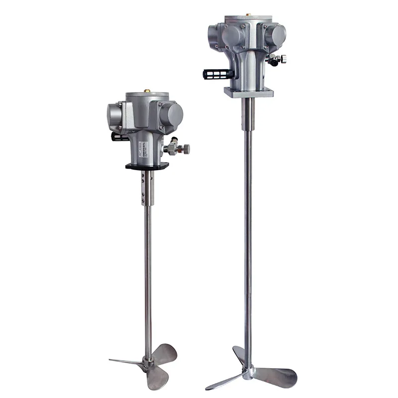 

Pneumatic mixer 250L open barrel vertical ton drum air motor mixer all stainless steel mixing shaft blades