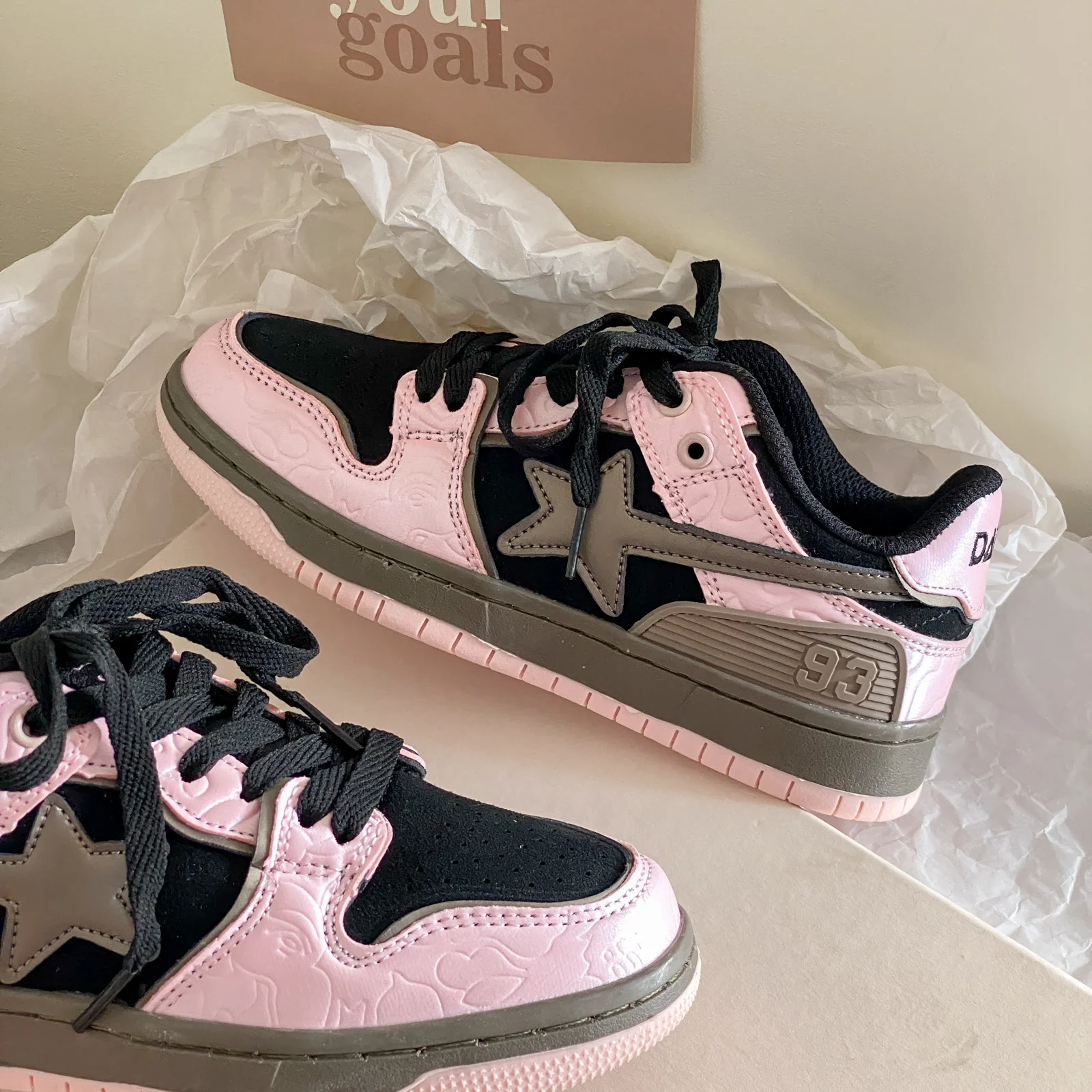 

Кроссовки на платформе для мужчин и женщин, Вулканизированная подошва, повседневная спортивная обувь, розовые, 41 42, 2023