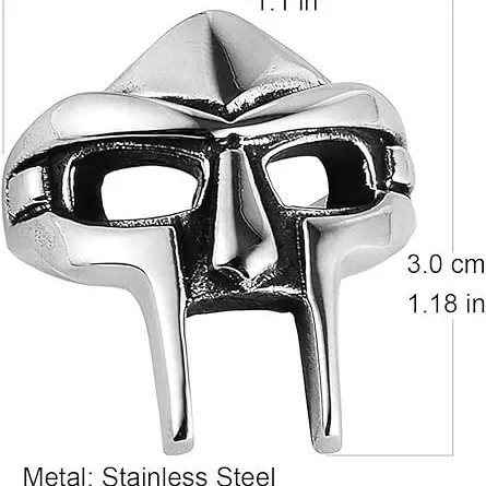 Винтажная готическая маска Mf Doom регулируемое шарнирное кольцо для мужчин