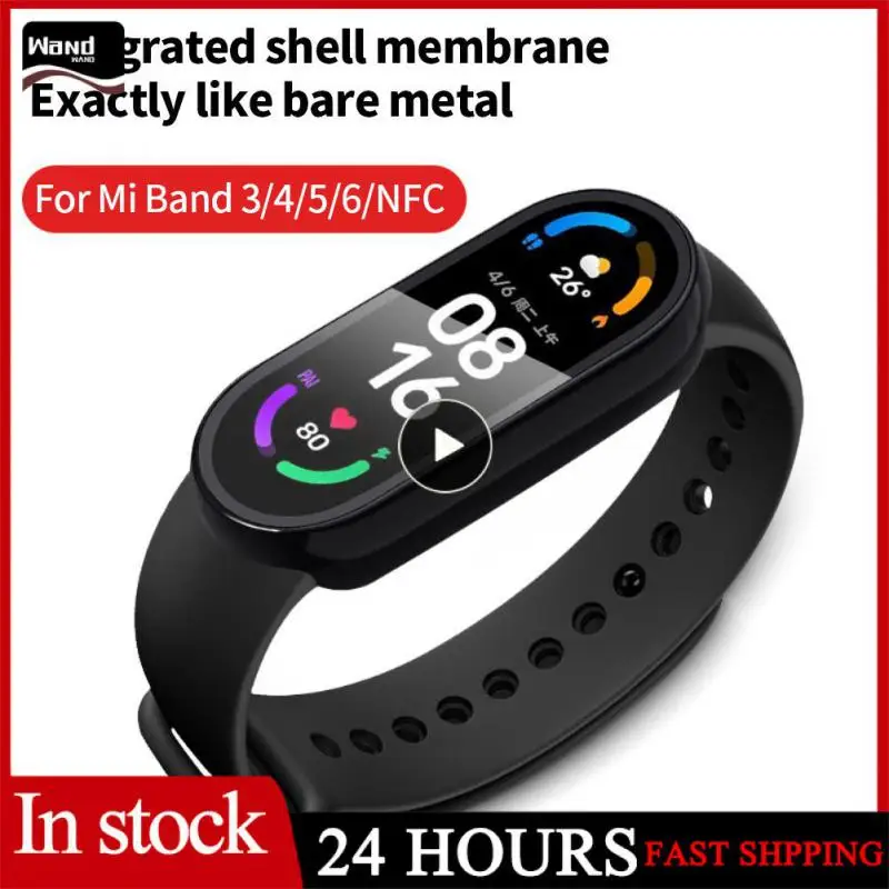 

1 ~ 8 шт. Чехлы, стеклянные Защитные пленки для Mi band 7 5 6 4 Φ + пленка, защитный чехол с полным покрытием для Mi band 6 7 5 4