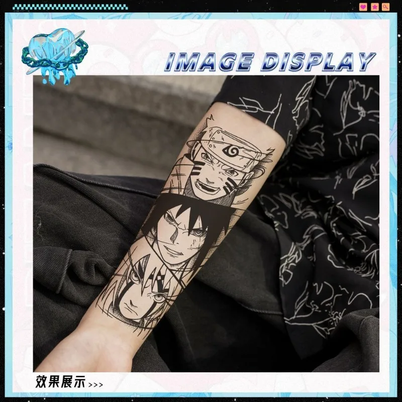 Наруто Аниме периферийные татуировки наклейки Sasuke стикеры Naruto травяной сок