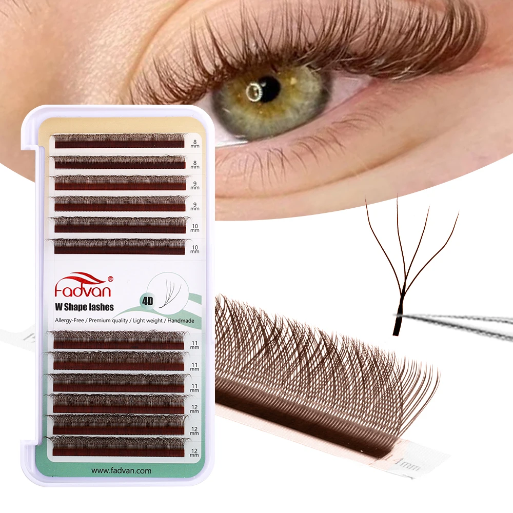 FADVAN коричневые YY3D4D5D ресницы W-образные ресницы из искусственной норки D Curl натуральные мягкие бразильские ресницы готовые веерные наращивание ресниц (art.: 3920cbc3dcf36) - 3920cbc3dcf36