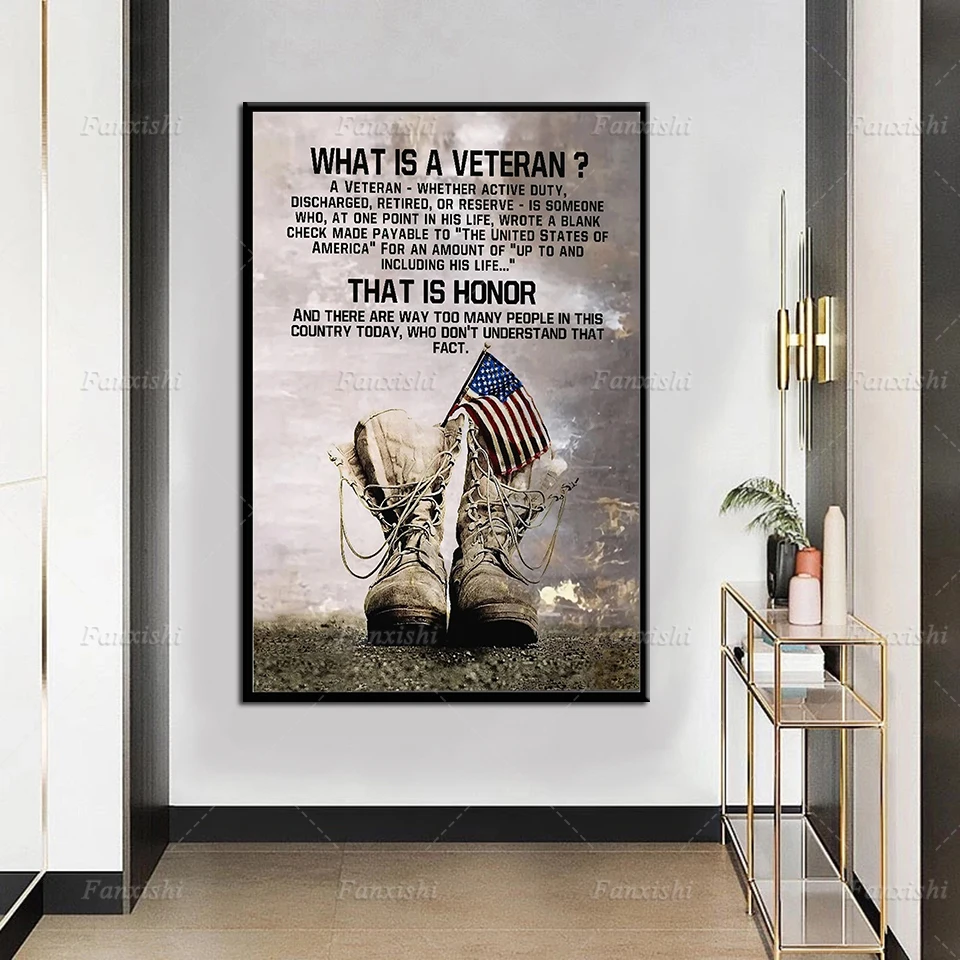

What Is A Veteran Poster, Veteran Poster, Soldier Poster, Wall Decor, Home Living Room Decor, Veteran Art Print Canvas Painting