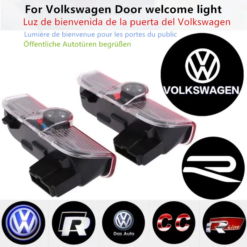 

2x LED Autotür Logo Projektor Licht Zubehör für VW Passat B6 B7 B8 B9 CC Golf 5 6 7 Touareg Tiguan Sharan Jetta MK5 MK6 MK7