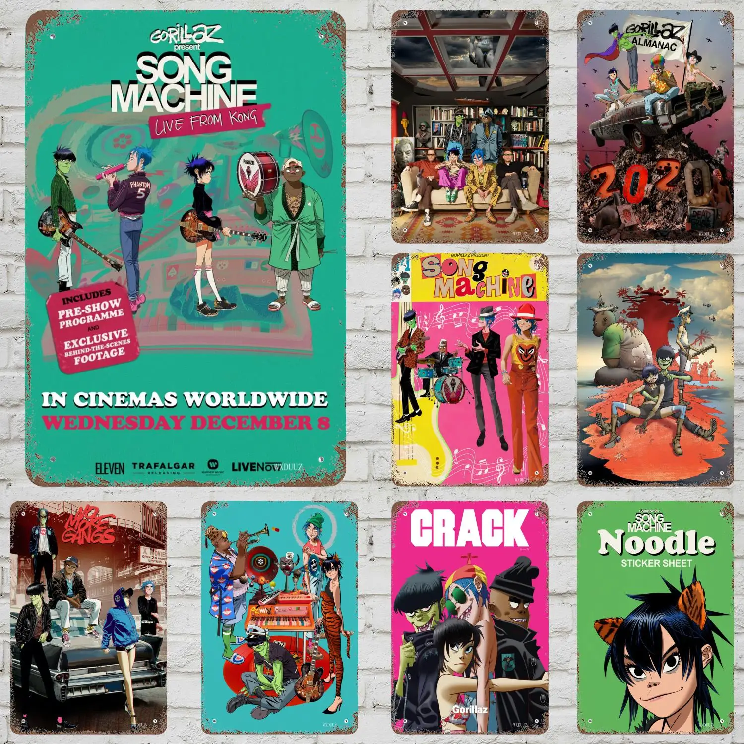 

Скандинавский поп Gorillaz, музыка, искусство на стену в стиле хип-хоп, декор для бара и клуба, металлические плакаты, металлические жестяные зна...