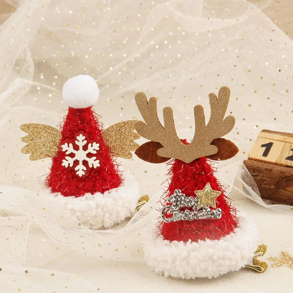 

Korean Elegant Christmas Snowflake Elk Hair Clips Plush Letter Barrettes Sweet Hairpins Cute Duckbill Clips For Women