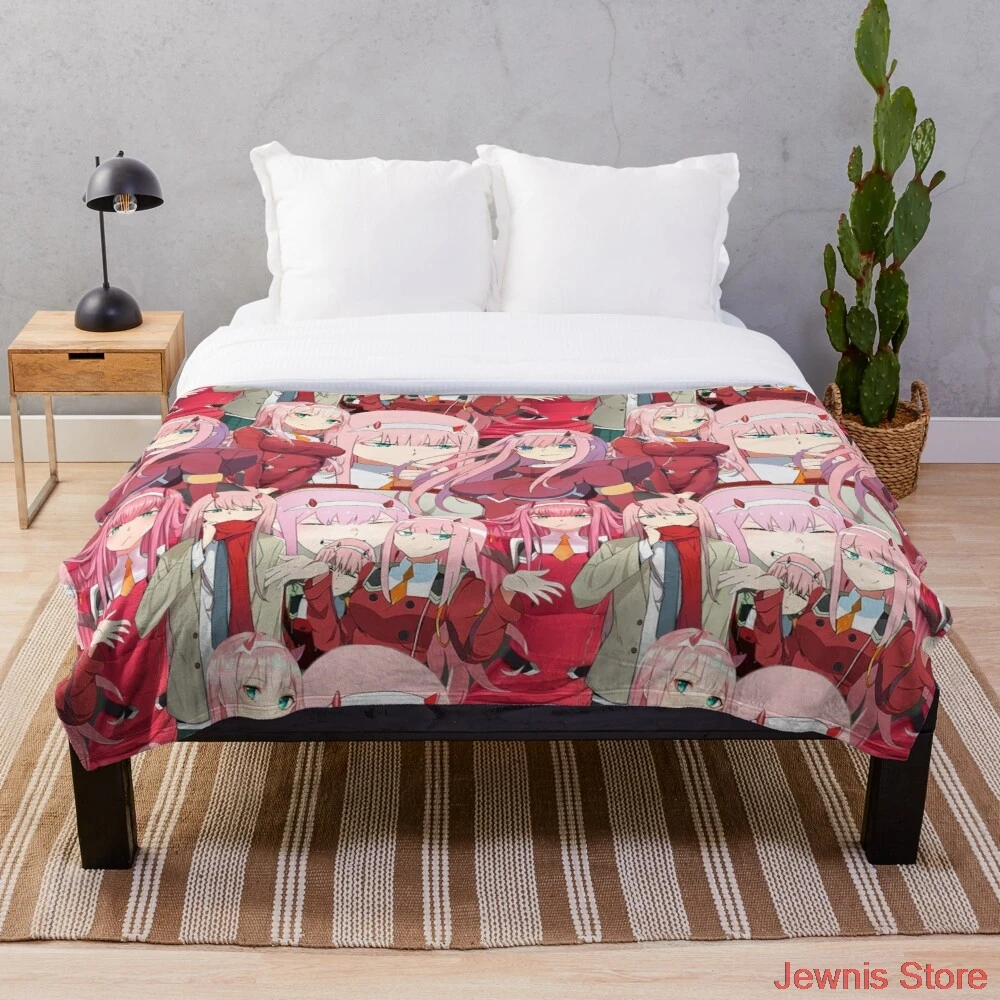

Zero Two Tribute Pattern Throw Blanket Plush Velvet Warm Decoration Bed Home Throw Sofa Blankets Adult Children Boys Gifts NEW