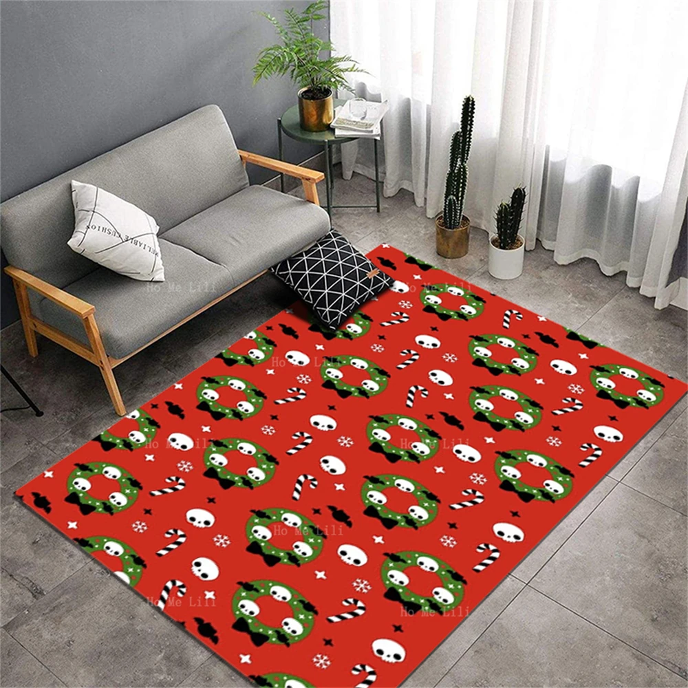 

Шапка в виде черепа на Рождество, Хэллоуин, ужасный Санта, конфеты, тростниковые скрученные кости, фланелевый ковер на Рождество