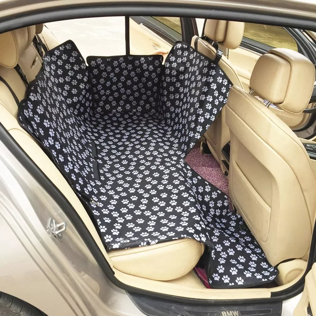 

NEW2022 Oxford Fabric Car Pet Seat Covers Paw Pattern Waterproof Back Bench Seat Covers Mat Pet Carriers Travel Accessories