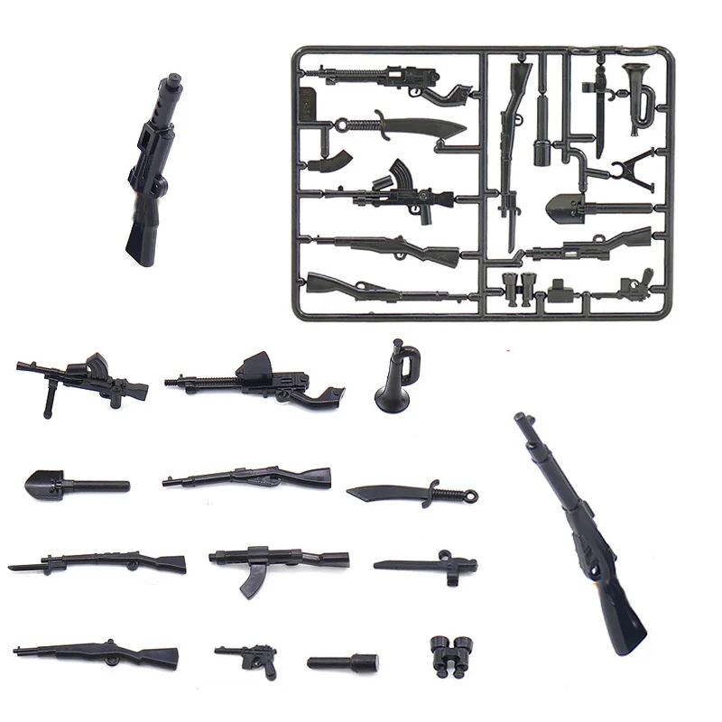 New Arrival Military Series Black Color Rifles Weapon Gun Block MOC Army Soldier WW2 Building Brick Toy X029 |