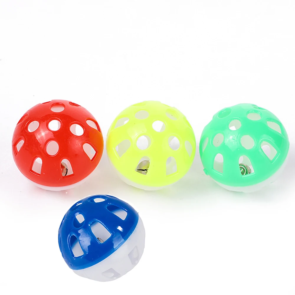

4pcs Plastic Bell Ball Hollow Out Cat Dog Toy Pet Toys Supplies Dla Kota Suministros Juguetes Cosas Para Gatos Accesorios Perros