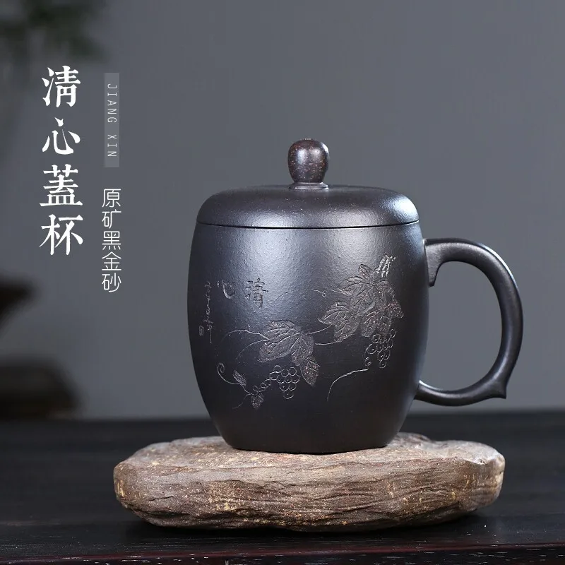 

Чашка Zanghutianxia Yixing Zisha ручной работы Мужская чайная чашка с крышкой офисная чашка с черной галактикой прозрачная чашка в форме сердца с крышк...