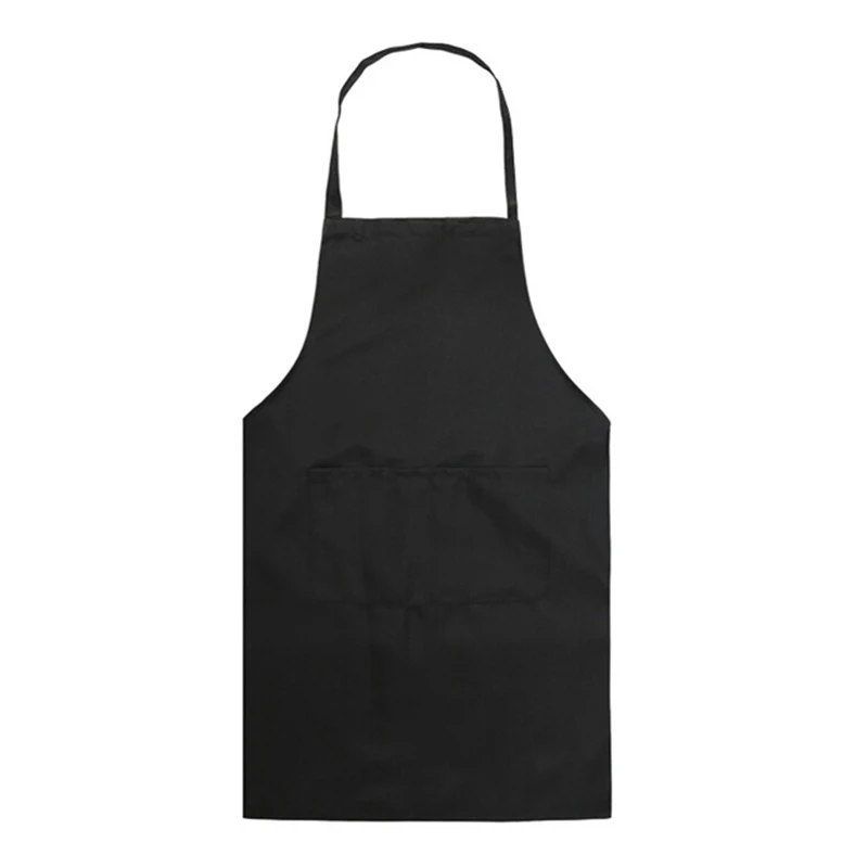 Convenient Color Apron With Pocket Large Cooking For Women Men Cleaning Aprons Clothes Waterproof Oil-proof Chef's Kitchen Apron images - 6