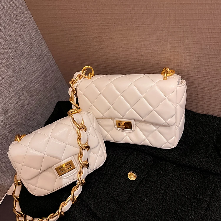 

2022 New Fashion Handbags Hand-held One-shoulder Messenger Underarm Bag Thick Chain Crossbody Bags Women's Bag