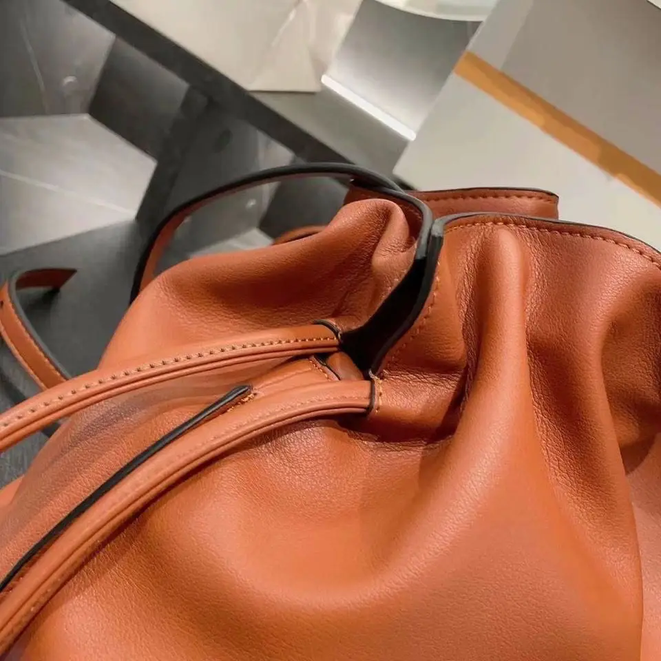 Luxury Brand Designer Shoulder Bags Genuine Leather Drawstring Lucky bags Handbags for Women Wrinkle bag Bucket  bag for women