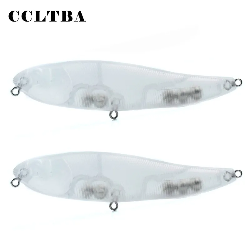 

CCLTBA 15pcs/lot Blanks Topwater Pencil Baits Hard Plastic Fishing Lures Unpainted Rattle Balls Fish Wooberls DIY Fishing Tackle