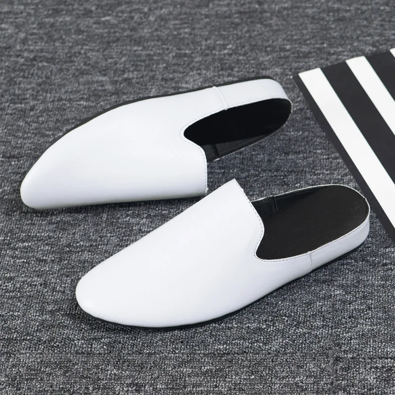 

Mules Men Slides Backless Casual Shoes Loafers Slippers Slip On Walking Shoes Designer Flats Half Shoes For Men Slipper 2023